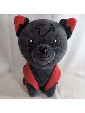 Aphmau Dog Aaron Wolf Plush Werewolf Black Red Cape YouTuber RARE Stuffed Animal